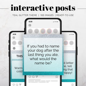 100 Teal Glitter Facebook Games Interactive Posts, Social Media Games, Social Posts, Instagram Posts, Facebook Posts, Facebook Engagement