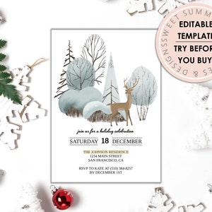 Urlaubswunderland druckbare Weihnachtseinladung, Urlaubseinladung, Happy Hour Invite, Holiday Party Invite, Ladies Night Party