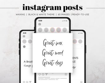 65 Hair Removal Instagram Posts, Waxing Specialist Quotes, Social Media Posts, Instagram Waxing Templates, Hair Removal Specialist Quotes