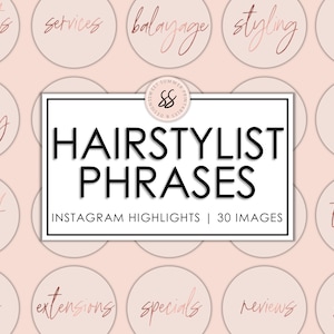 30 Hairstylist Instagram Highlight Cover Templates, Instagram Salon Highlight Icons, Hair Posts, Hair Salon Icons, Social Media Posts