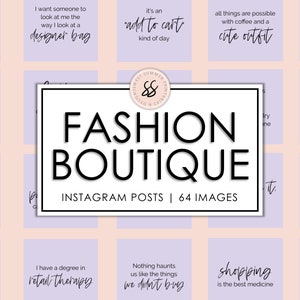 64 Fashion Boutique Lavender Instagram Posts, Boutique Instagram Quotes, Shopping Quotes, Boutique Templates, Social Media Posts