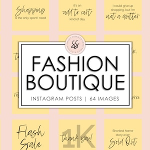 64 Fashion Boutique Yellow Instagram Posts, Boutique Instagram Quotes, Shopping Quotes, Boutique Templates, Social Media Posts
