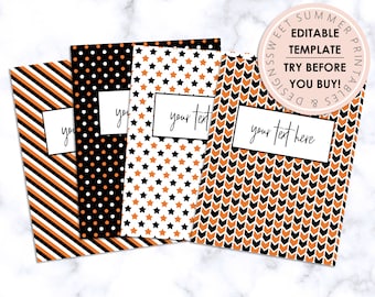 Halloween Designs Editable Binder Covers, Editable Binder Template, Printable Binder Cover Template, Recipe Binder Dividers