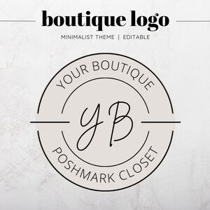 Minimalist Boutique Logo Template, Reseller Logo, Poshmark Logo Template, Online Shop Logo Template, Minimalist Logo, Canva Template