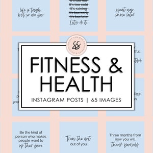 65 Fitness & Health Light Blue Instagram Posts, Workout Quotes, Instagram Fitness Templates, Fitness and Workout Posts, Training Posts