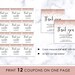 Rose Gold Glitter Thank You Coupon Inserts, Reseller Thank You Coupon ...