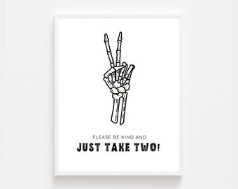Trick or Treat Minimalist Hand Sign Printable | We’re Out Trick or Treating Sign | Halloween Porch Sign | Instant Download