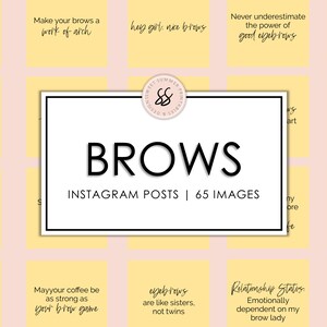 65 Brow Artist Yellow Instagram Posts, Brows Quotes, Social Media Posts, Instagram Brow Templates, Eyebrow Quotes, Brows Branding
