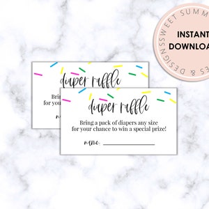 Diaper Raffle Printable Sprinkles Tickets, Diaper Raffle Tickets, Baby Shower Raffle Tickets, Baby Shower Printable Games