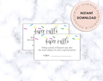 Diaper Raffle Printable Sprinkles Tickets, Diaper Raffle Tickets, Baby Shower Raffle Tickets, Baby Shower Printable Games