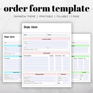 Order Form Printable, Order Form Template, Custom Order Form, Invoice Template, Receipt Template, Small Business Template, Online Shop Form