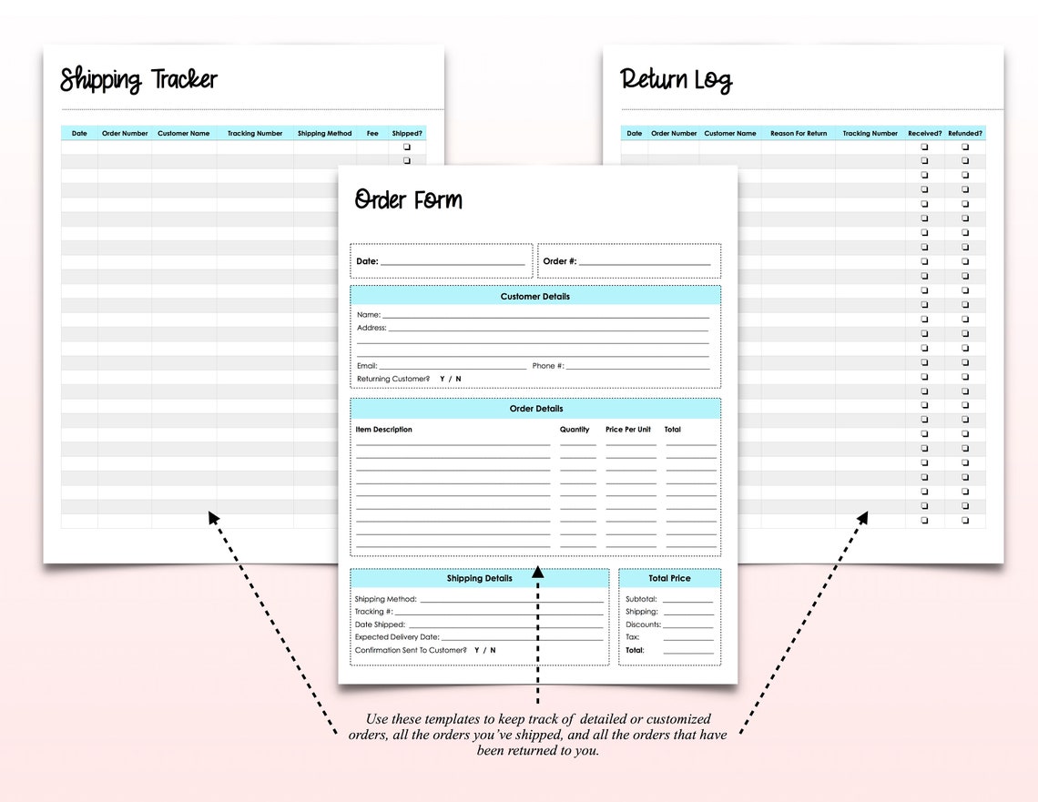Etsy Shop Planner Printable Etsy Seller Planner Online Shop | Etsy