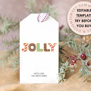Jolly Cookies Gift Tag Printable, Editable Christmas Gift Tag, Holiday Tag Printable, Christmas Gift Tag Editable, Editable Xmas