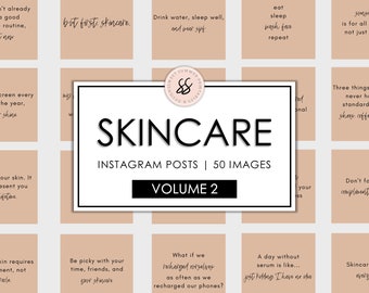 Skincare Esthetician Tan Instagram Posts Volume 2, Skincare Quote, Social Media, Instagram Skin Templates, Esthetician Quotes Posts