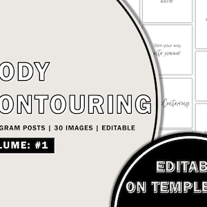 Body Contouring Editable Instagram Post Templates, Body Contour Instagram Posts, Contour Editable Posts, Instagram Editable Template