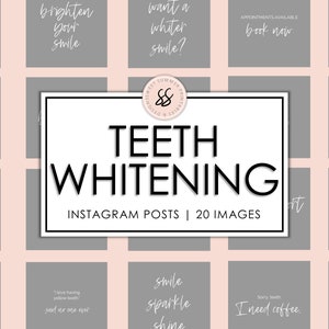 20 Teeth Whitening Gray Instagram Posts, Smile Instagram Posts, Dental Hygienist Instagram Posts, Teeth Whitening Social Media Posts