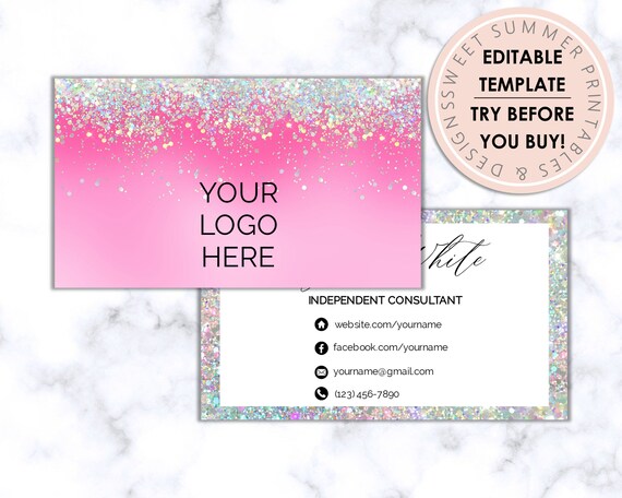 holographic glitter business cards Glam Elegant Sparkles Beauty Card Premium finishes make your design pop All A-Glitter Business Card 2x3-1/2