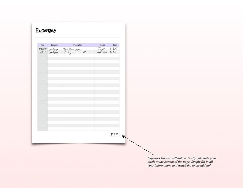 Auto Calculate Online Shop Expenses Tracker, Reseller Expenses Tracker, Expenses Tracker, Expenses Printable, Home Expenses Sheet image 3