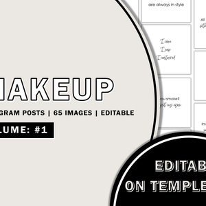 Makeup Artist Instagram Post Templates, Makeup Instagram Posts, Beauty Editable Posts, Makeup Instagram DIY Editable Template