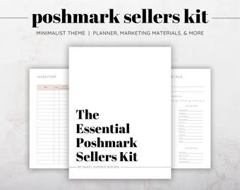 Online Shop Printable Planner, Essential Poshmark Sellers Kit, Boutique Planner, Reseller Planner, Small Business Planner, Inventory Tracker