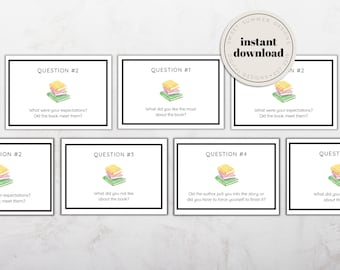 Book Stack Book Club Questions Printable, Book Club Discussion, Book Review Questions, Reading Journal Printable, Book Club Printable