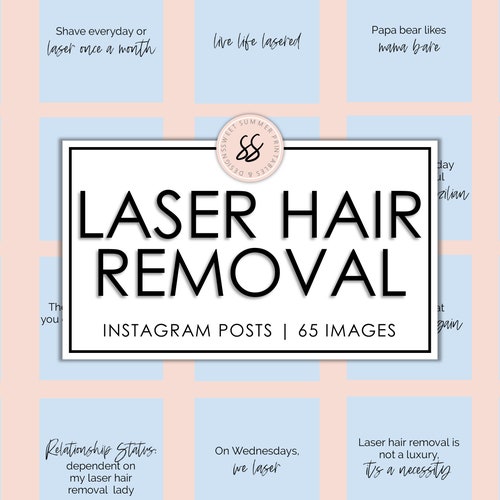65 Laser Hair Removal White & Black Instagram Posts LHR Etsy