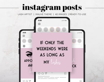 40 Lash Artist Instagram Posts, Lash Artist Quotes, Social Media Lash Extensions Posts, Instagram Beauty Quotes, Instagram Templates