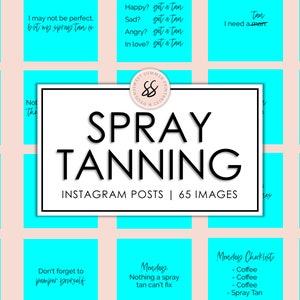 65 Spray Tanning Aqua Instagram Posts, Tanning Quotes, Instagram Tanning Templates, Spray Tanner Quotes, Spray Tan Post