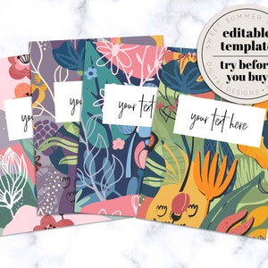 Redigerbara pärmomslag med vårblommor, redigerbar mall för pärmomslag, utskrivbar mall för pärmomslag, avdelare för receptpärmar