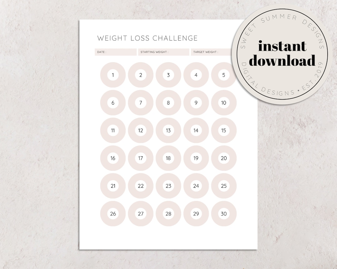 Weight Loss Tracker Printable, Fitness Planner Printable, Workout ...