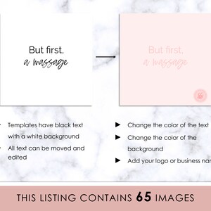 Massage Therapist Instagram Post Templates, Massage Instagram Posts, Massage Editable Posts, Instagram DIY Editable Template image 3
