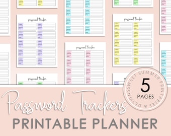 Password Tracker Printable, Password Log Sheet, Password Keeper Printable, Password Organizer Sheet, Password Planner Insert