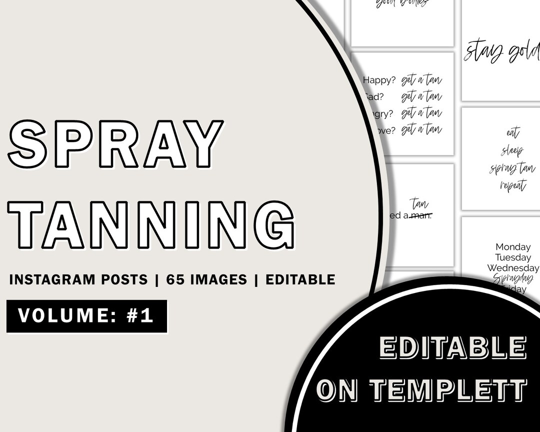 Spray Tan Posts Spray Tanning Instagram Post Editable Templates, Spray Tan Instagram ...