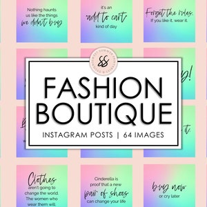 64 Rainbow Fashion Boutique Instagram Posts, Boutique Instagram Quotes, Shopping Quotes, Boutique Templates, Social Media Posts
