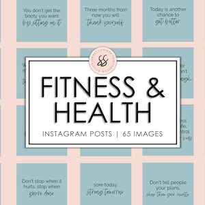 65 Fitness & Health Teal Instagram Posts, Workout Quotes, Instagram Fitness Templates, Fitness and Workout Posts, Training Posts