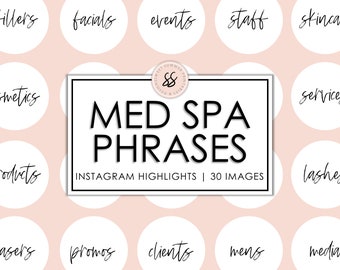 30 Med Spa White Black Instagram Highlight Cover Templates, Instagram Med Spa Highlight Icons, Esthetician Posts, Social Media Posts