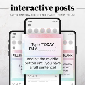 100 Rainbow Facebook Games Interactive Posts, Social media Games,, Social Media Posts, Instagram Posts, Facebook Posts, Facebook Engagement