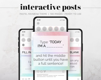 100 Rainbow Facebook Games Interactive Posts, Social media Games,, Social Media Posts, Instagram Posts, Facebook Posts, Facebook Engagement