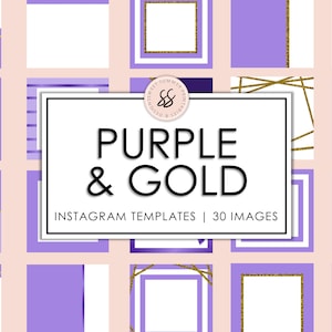 30 lila und Gold leere Instagram Hintergrundvorlagen, lila Instagram Beiträge, Social Media Vorlagen, Instagram Post Vorlagen