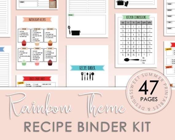 Recipe Binder Kit Printable Recipe Binder Kit Templates