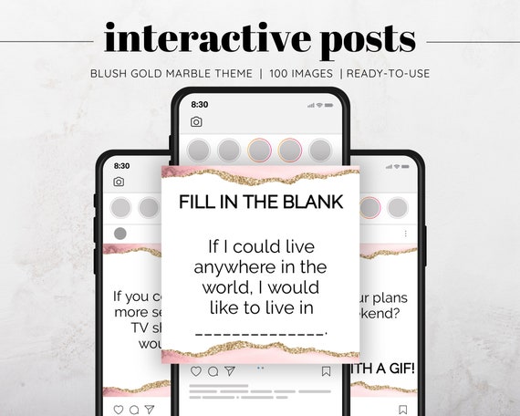 100 Blush Gold Marble Facebook Games Interactive Posts Social 