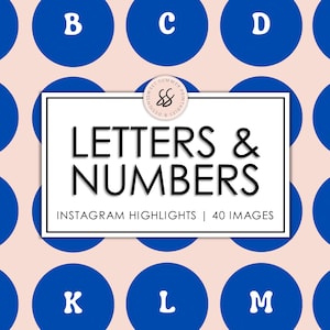 40 Letters & Numbers Retro Blue Instagram Highlight Covers, Instagram Salon Highlight, Instagram Alphabet, Lash Posts, Brows Posts