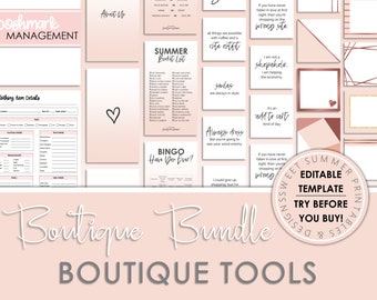 Online Shop Bundle, Online Shop Printable Planner, Fashion Boutique Instagram Posts, Instagram Story Templates, Instagram Boutique Highlight