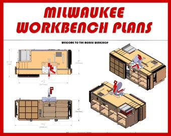 PDF Mobile Workbench Plans | Mobile Werkshop | All in One | Milwaukee | Woodpeckers | Armor Tool