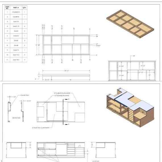 Mobile Miter / Table Saw Workbench Plans Instant PDF Download