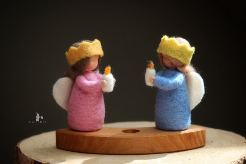 Geburtstagfee Engel in blau aus einem Set von Steckfiguren für ein Geburtstagskranz Bild 4
