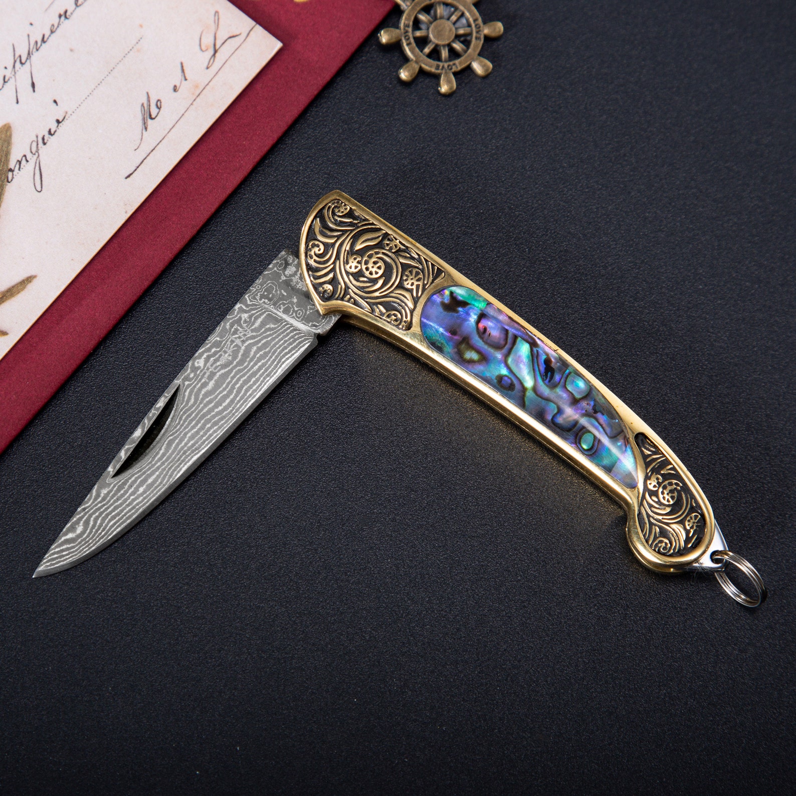 Handcrafted Damascus Pocket Knife Legal to Carry Etsy