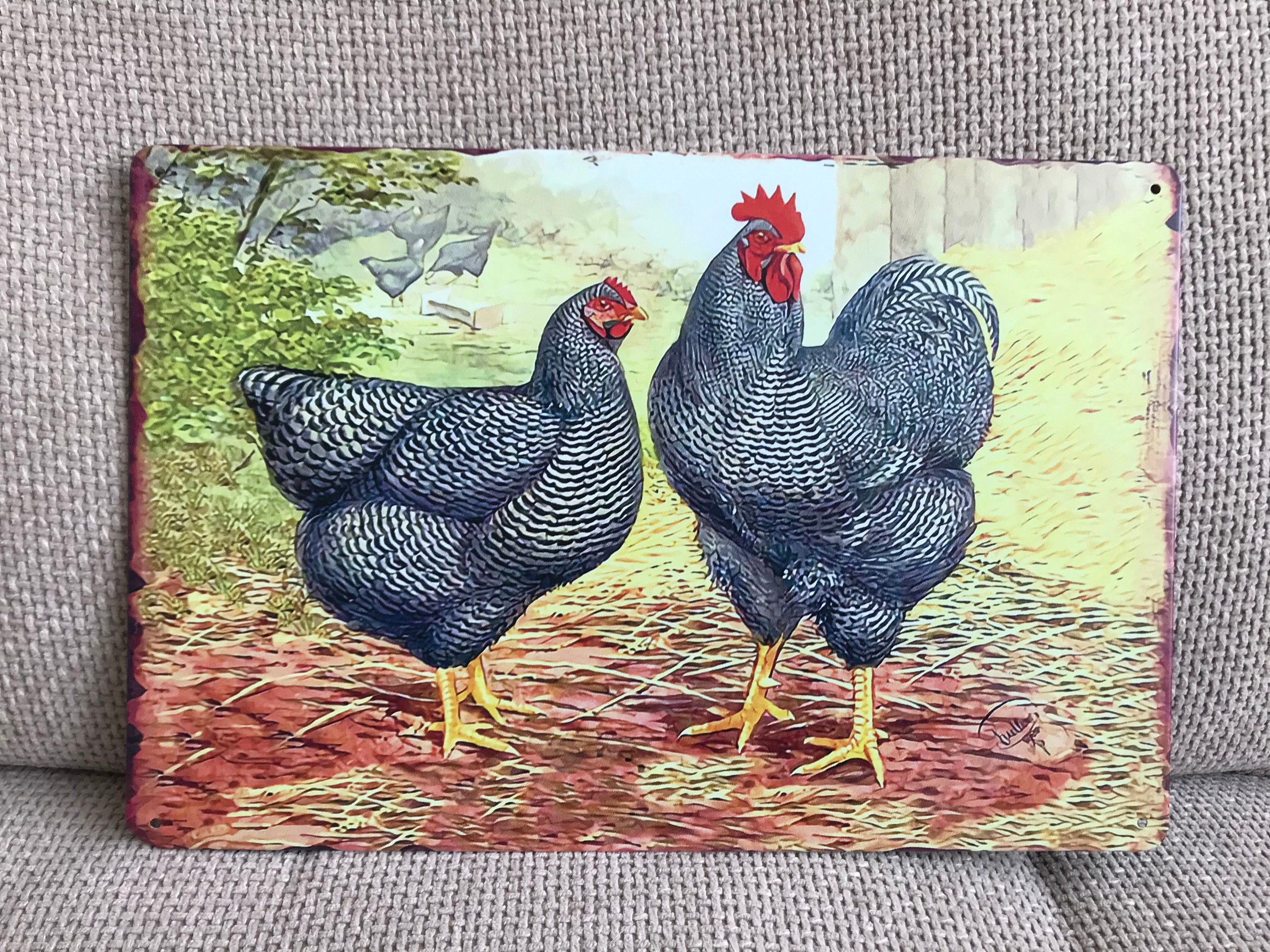 Large Metal Chicken Sign A Perfect GIFT Etsy