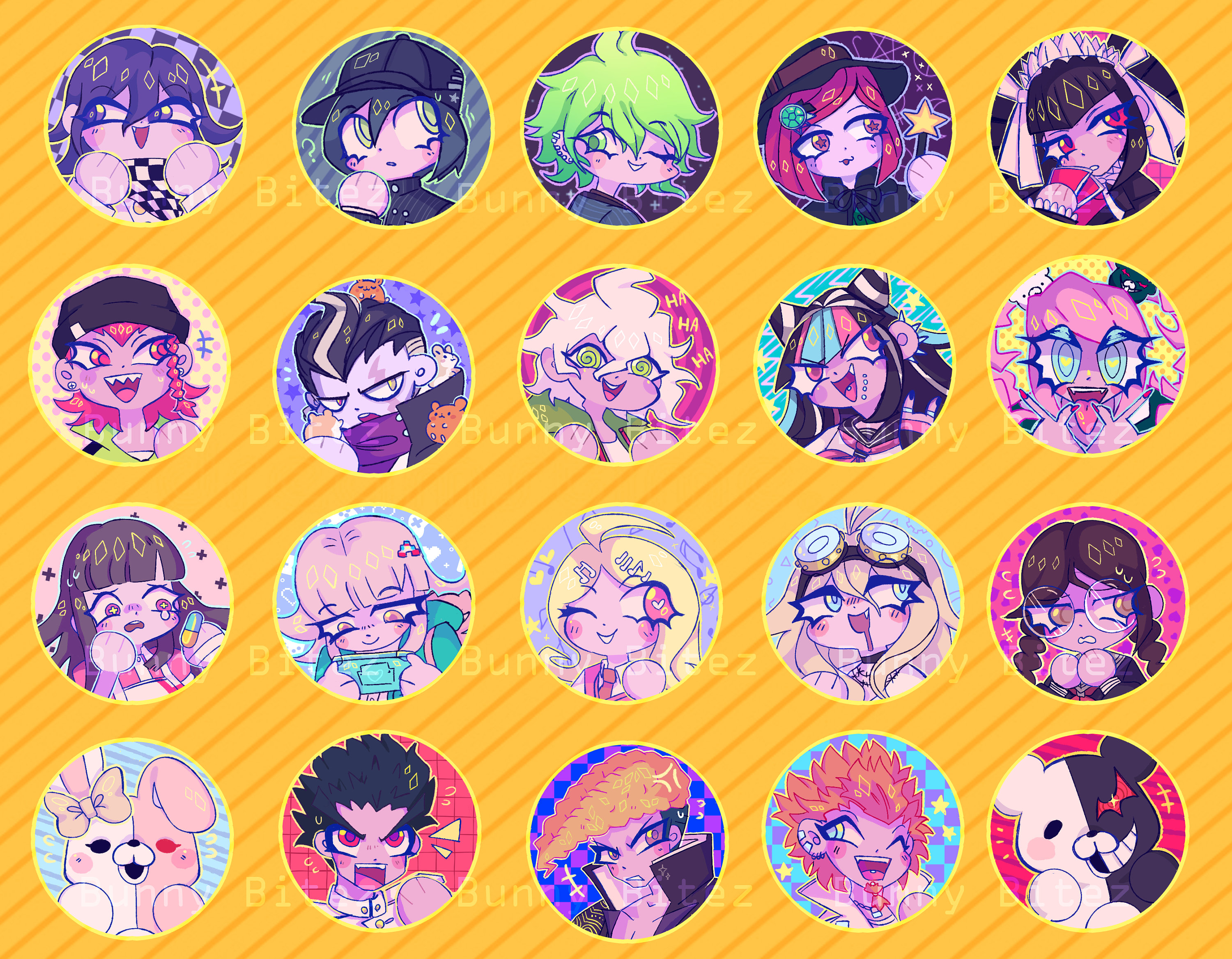 Danganronpa Buttons pins Etsy