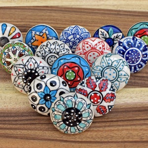 Handmade Mix Ceramic Dresser Drawer Knobs and Pulls Cabinet Door Knobs Furniture Wardrobe Handles